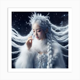 Chinese Girl In Snow Art Print