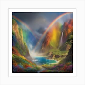 Surreal Rainbow Landscape Art Print