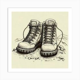 Hiking Boots 1 Art Print