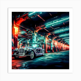 Underground carpark. Art Print