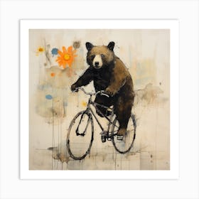 Bear On A Bike Art Print