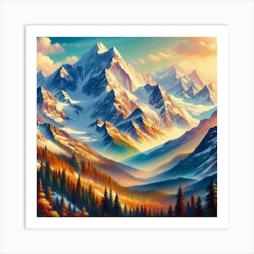 Mountain Landscape Painting Art Print