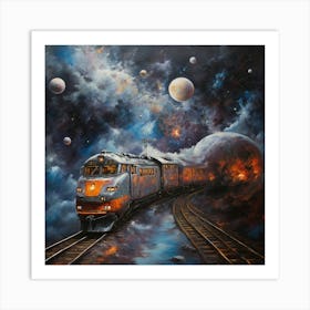 Space Train Art Print