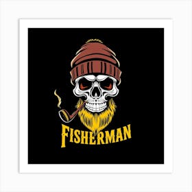 Fisherman Skull Art Print