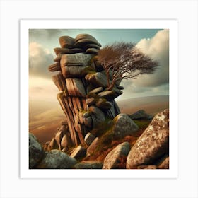 Tree On A Rock 1 Art Print
