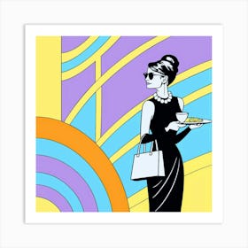 Art deco Audrey Hepburn Art Print