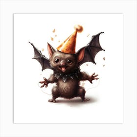 Bat In A Party Hat Art Print