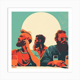 Three Men At A Table Art Print