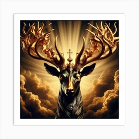 Deer With Crown Art Print