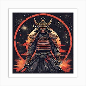 0 Dark Samurai With Many Details, Lost In The Galaxy Esrgan V1 X2plus Art Print