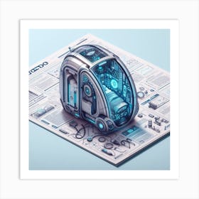 3d Illustration Of A Robot Art Print