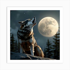 Howling Wolf Art Print