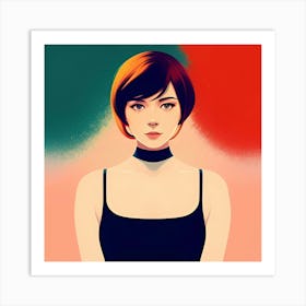 Girl With Short Hair Art Print