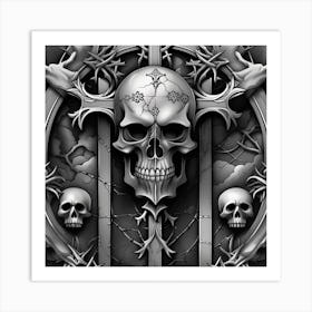 Gothic Skull Art Print