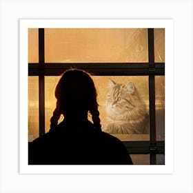 Cat In The Window Art Print