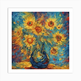 Sunflowers, Van Gogh style Art Print