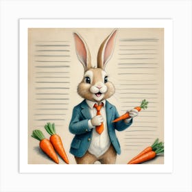 Rabbit In A Suit 59 Art Print