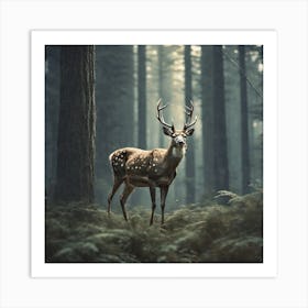 Deer In The Forest 241 Art Print