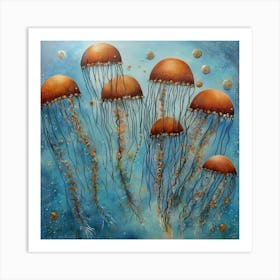 Shoal of jellyfish 6 Art Print