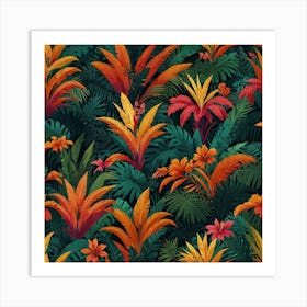 Seamless Tropical Pattern 1 Art Print