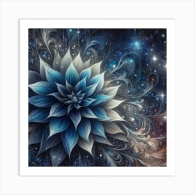 Blue dahlia 2 Art Print