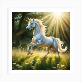 Unicorn In The Sun Art Print