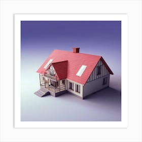 3d Model Of A House Art Print