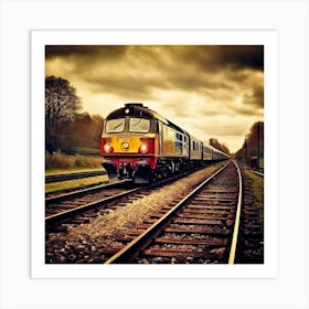 Transportation Railway Transport Rail Track Chemin De Fer Train Britain Signal Yellow Red (10) Art Print