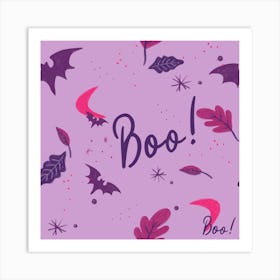 Purple And Pink Batty Boo Art Print