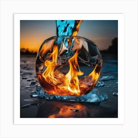 Water Splashing Out Of A Glass Art Print