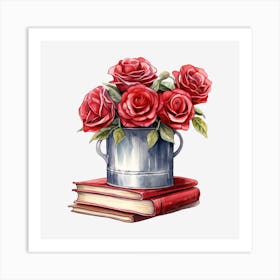 Roses In A Bucket 17 Art Print