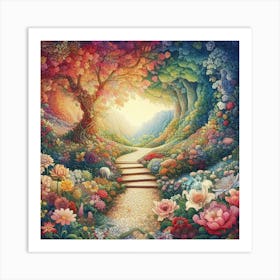 into the garden Art Print