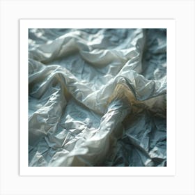 Abstract Texture Crinkled Patterned Paper Zigzag Folds Interwoven Creases Casting Subtle Shadows (6) Art Print