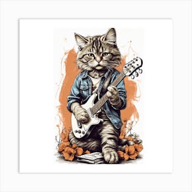 The fiddler cat Art Print