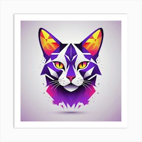 Abstract Cat Head Art Print