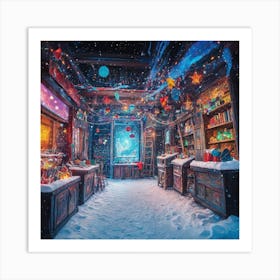 Santa's Garage Art Print