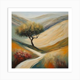 Abstract Lone Tree Art Print