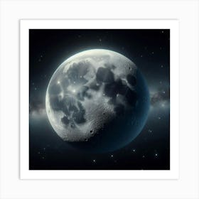 Full Moon In Space 1 Art Print