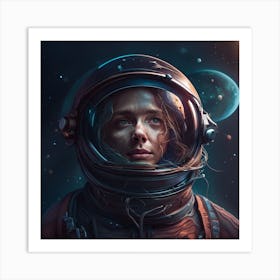 Woman in Space Art Print