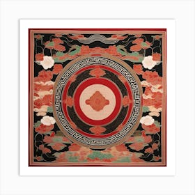 ANCIENT JAPANESE TAPESTRY Art Print