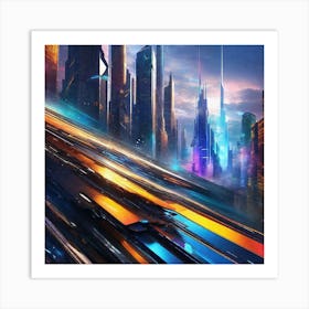 Futuristic City 118 Art Print