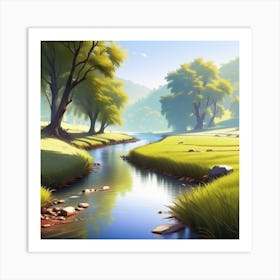 River In The Forest 33 Art Print