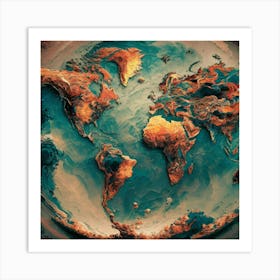 World Map 34 Art Print