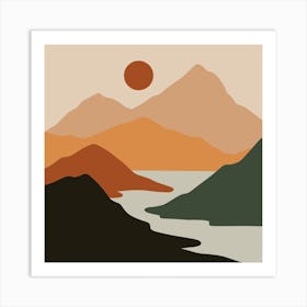 Landscape With Mountains 1 Art Print