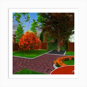 Garden In Autumn Art Print