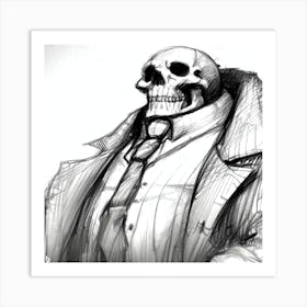 Skeleton In A Suit 1 Art Print