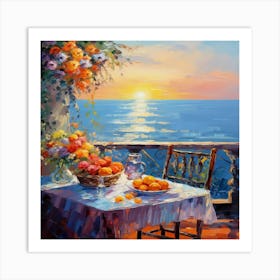 Sunset On The Balcony Art Print