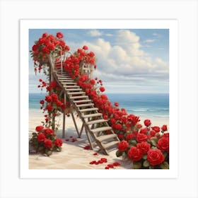 Roses On The Beach 4 Art Print