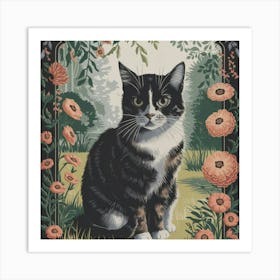 Cat In The Garden 1 Art Print