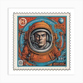 Space Man Retro Sci Fi Art Art Print
